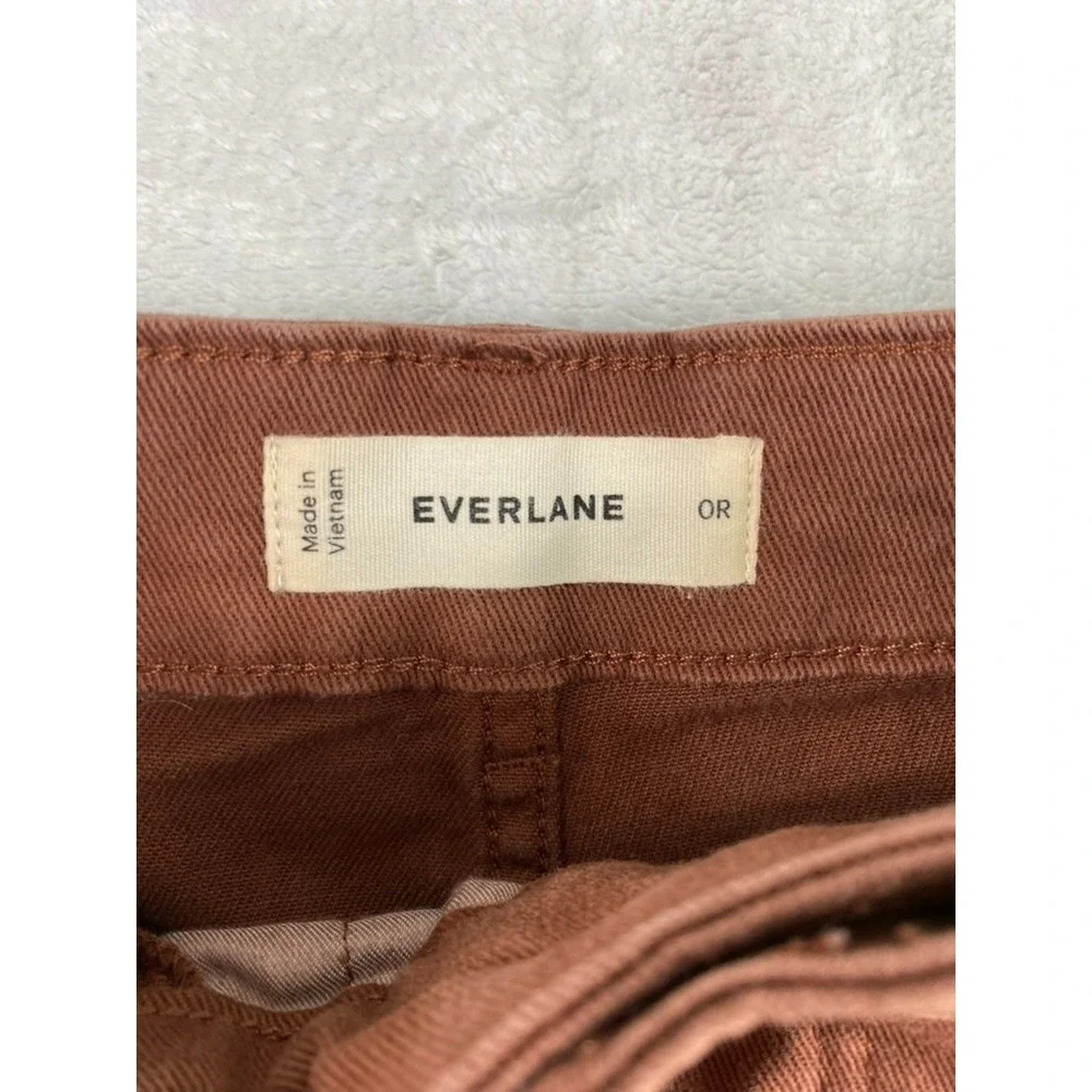 Everlane Utility Barrel Pant Women Sz 0 (25x26) Rosewood Brown Canvas